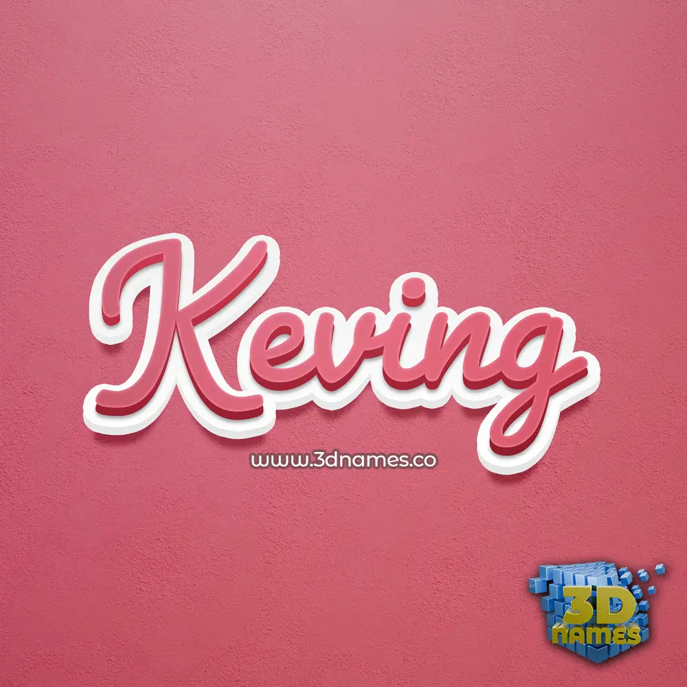 keving in Red Scribble style - 3D name wallpaper
