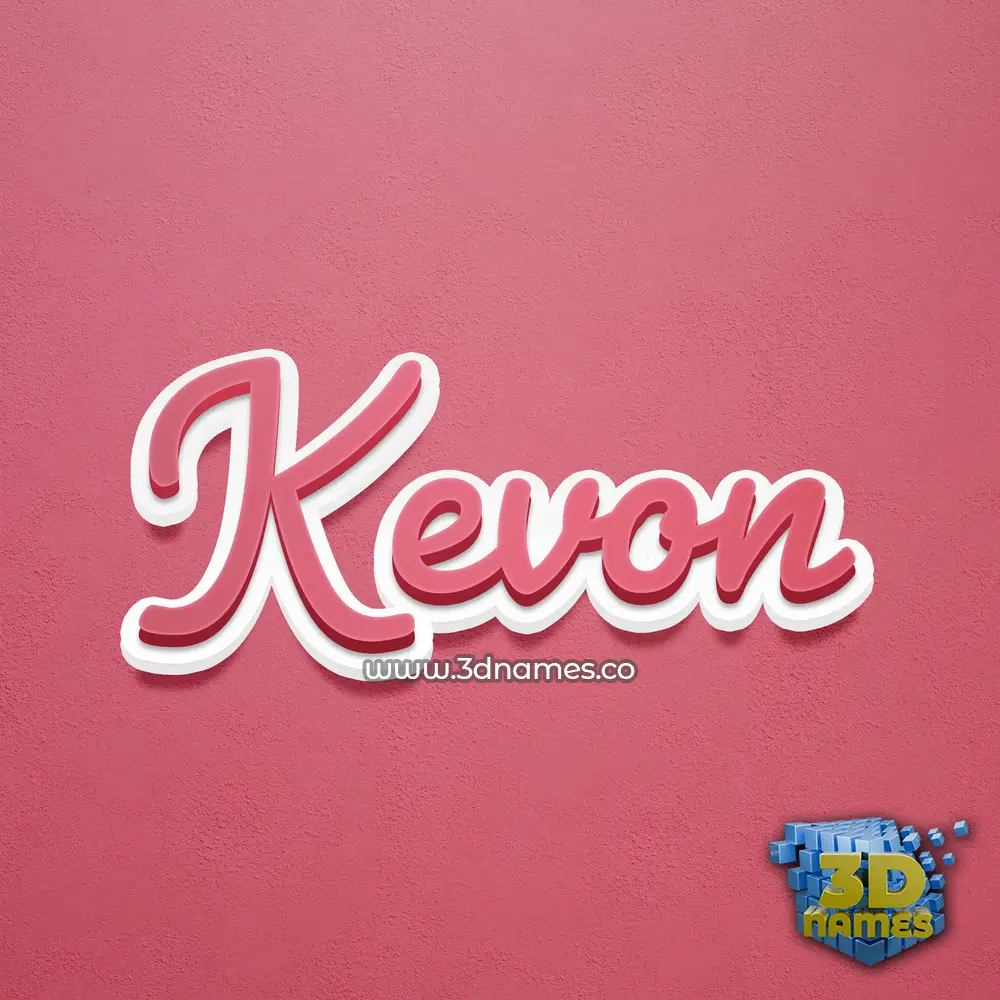 kevon in Red Scribble style - 3D name wallpaper