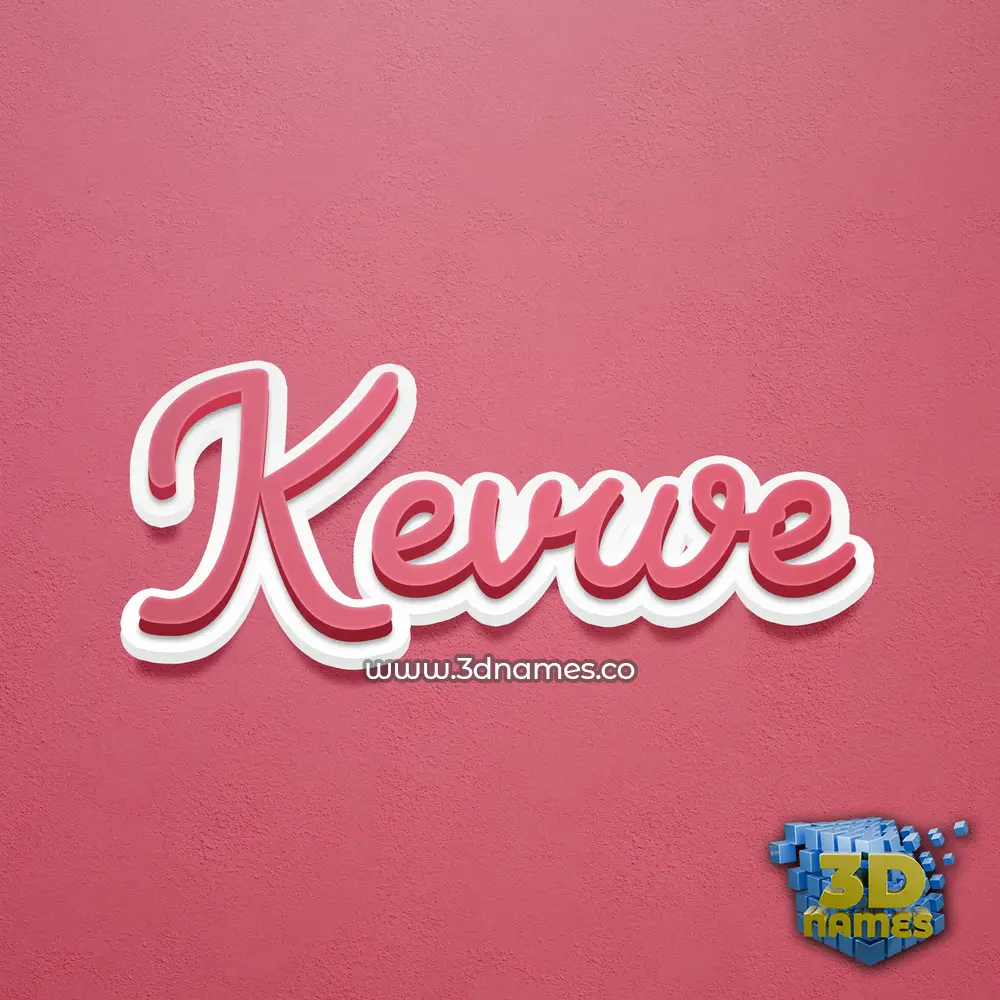 kevwe in Red Scribble style - 3D name wallpaper