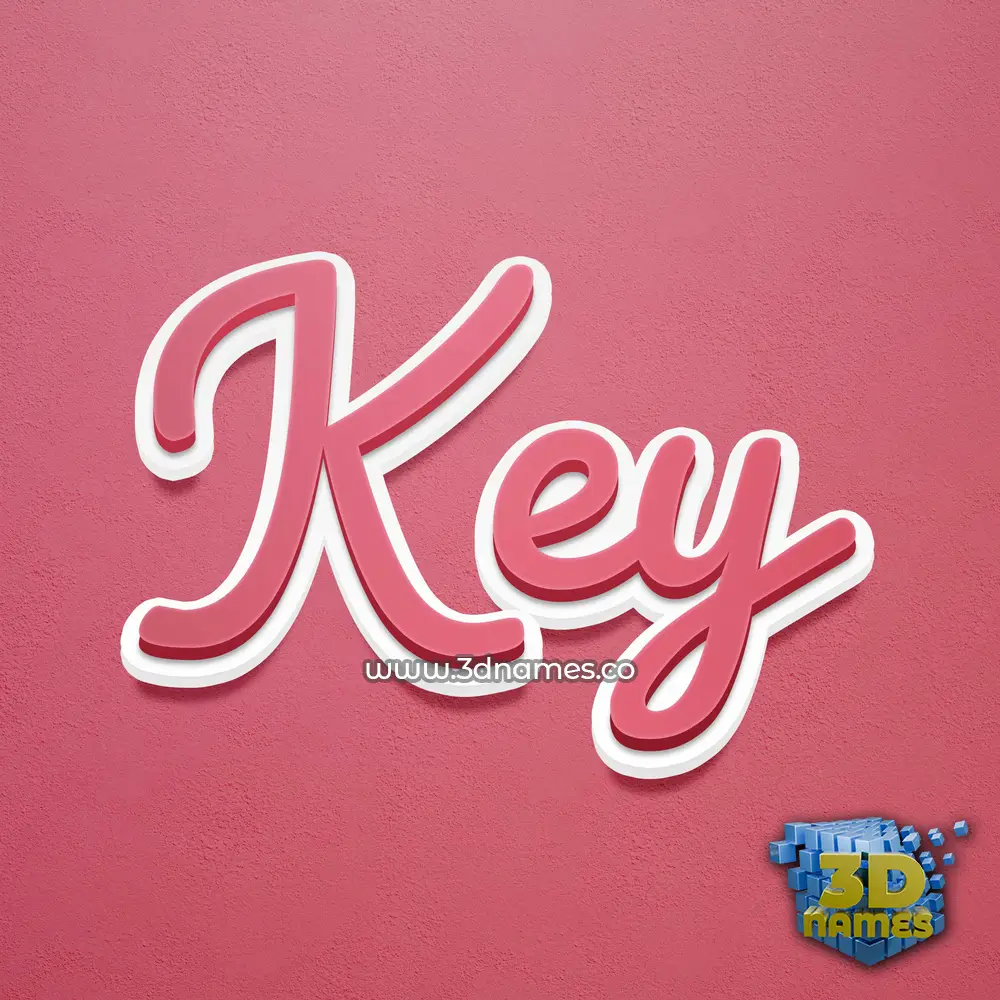 key in Red Scribble style - 3D name wallpaper