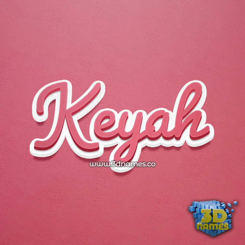 keyah in Red Scribble style - 3D name wallpaper