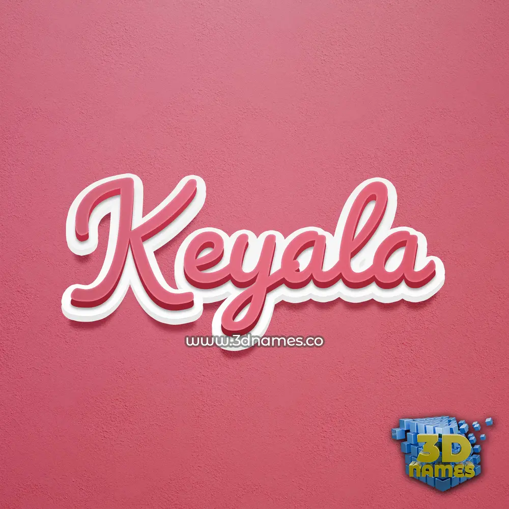 keyala in Red Scribble style - 3D name wallpaper