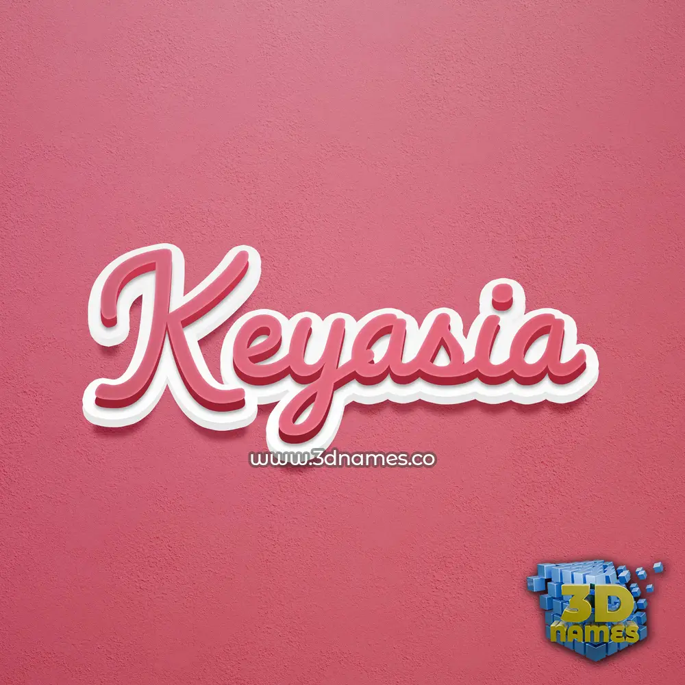 keyasia in Red Scribble style - 3D name wallpaper