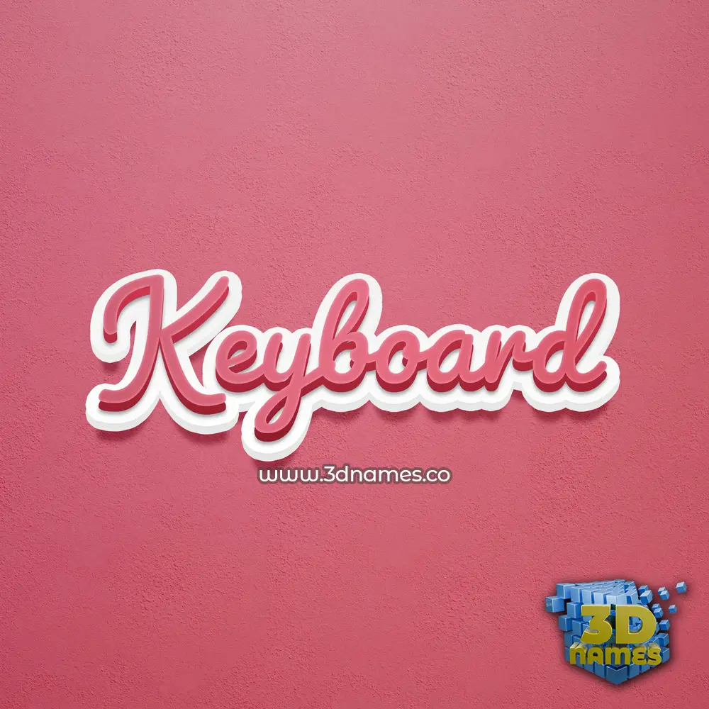 keyboard in Red Scribble style - 3D name wallpaper