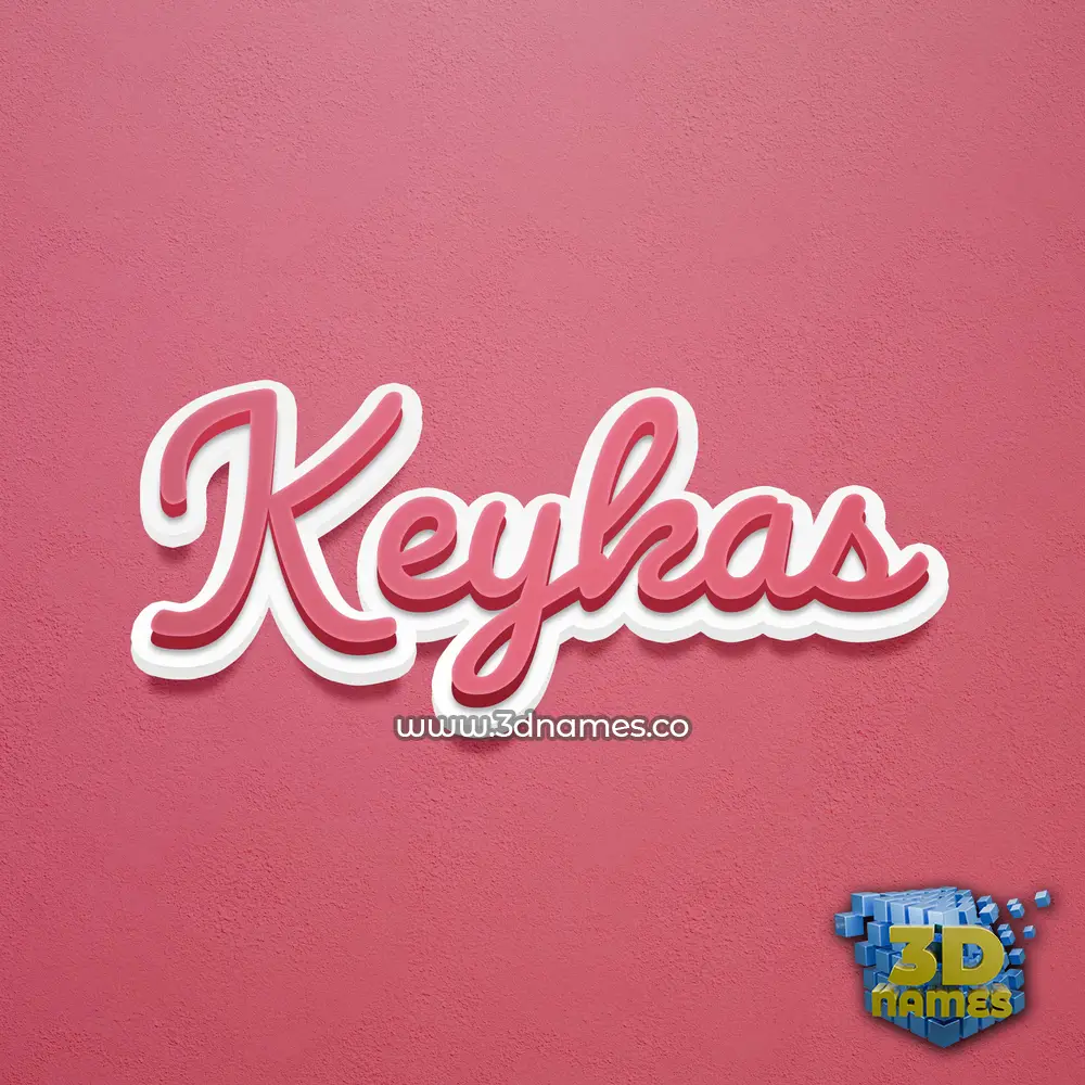 keykas in Red Scribble style - 3D name wallpaper