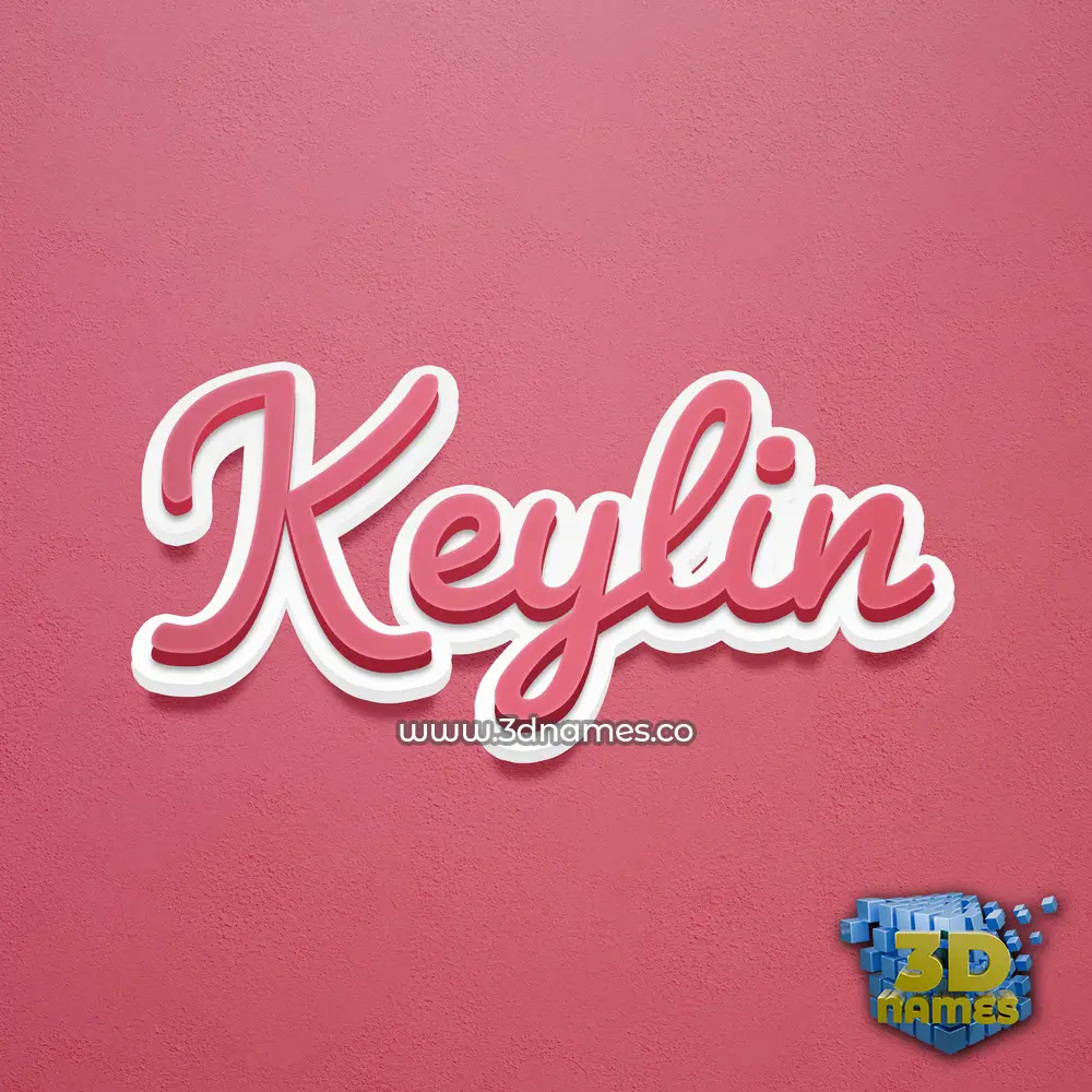 keylin in Red Scribble style - 3D name wallpaper