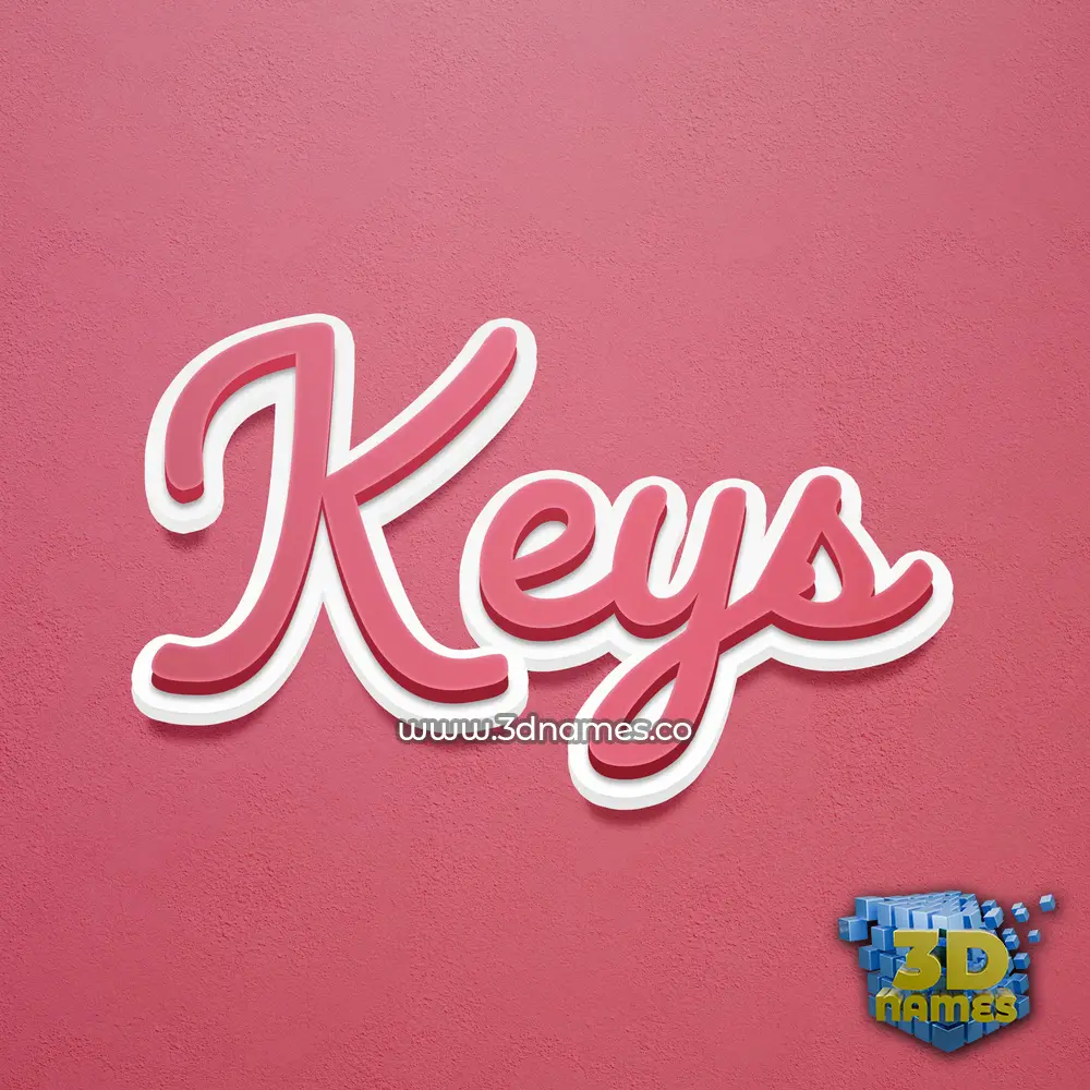 keys in Red Scribble style - 3D name wallpaper
