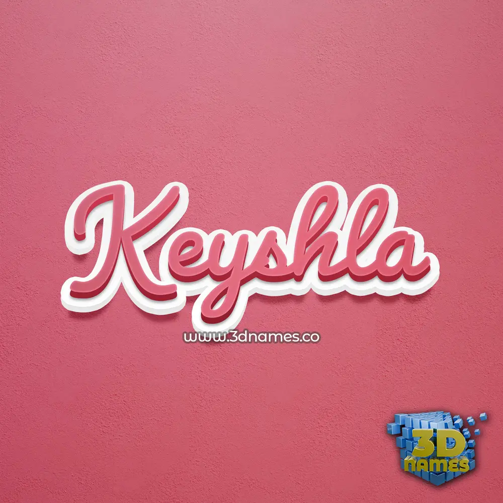 keyshla in Red Scribble style - 3D name wallpaper