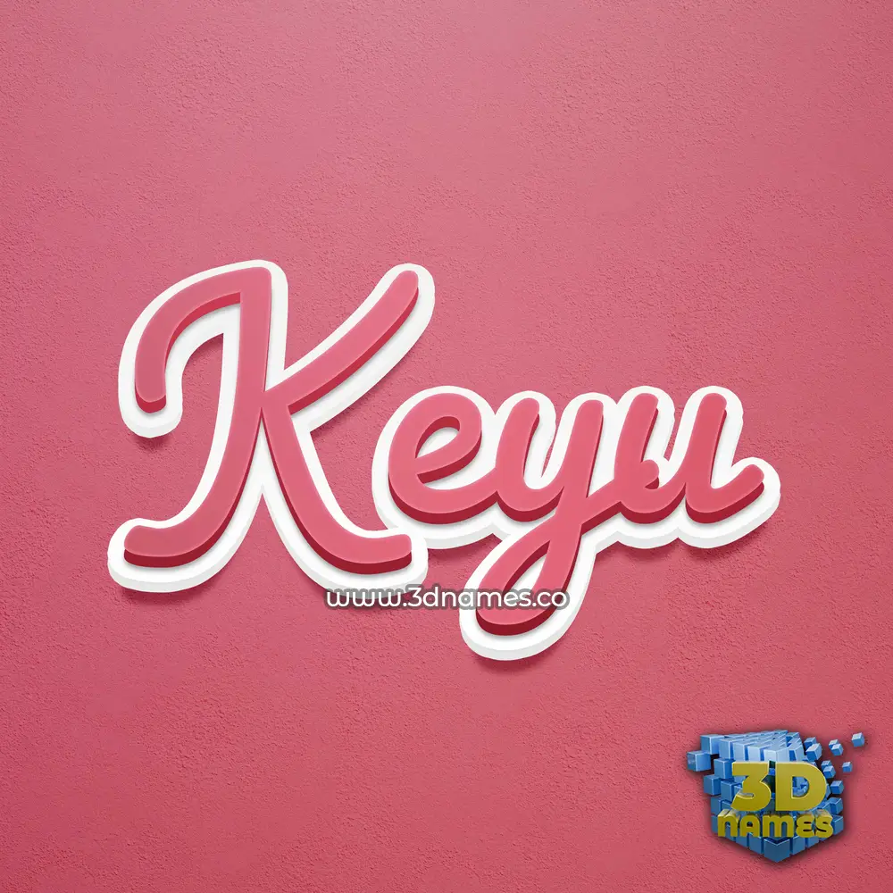keyu in Red Scribble style - 3D name wallpaper