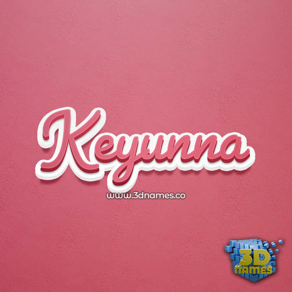 keyunna in Red Scribble style - 3D name wallpaper