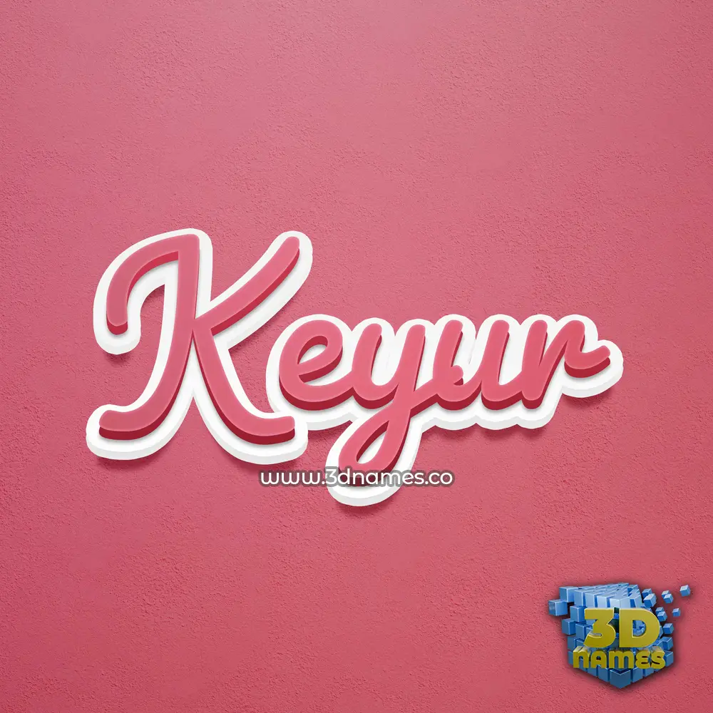 keyur in Red Scribble style - 3D name wallpaper