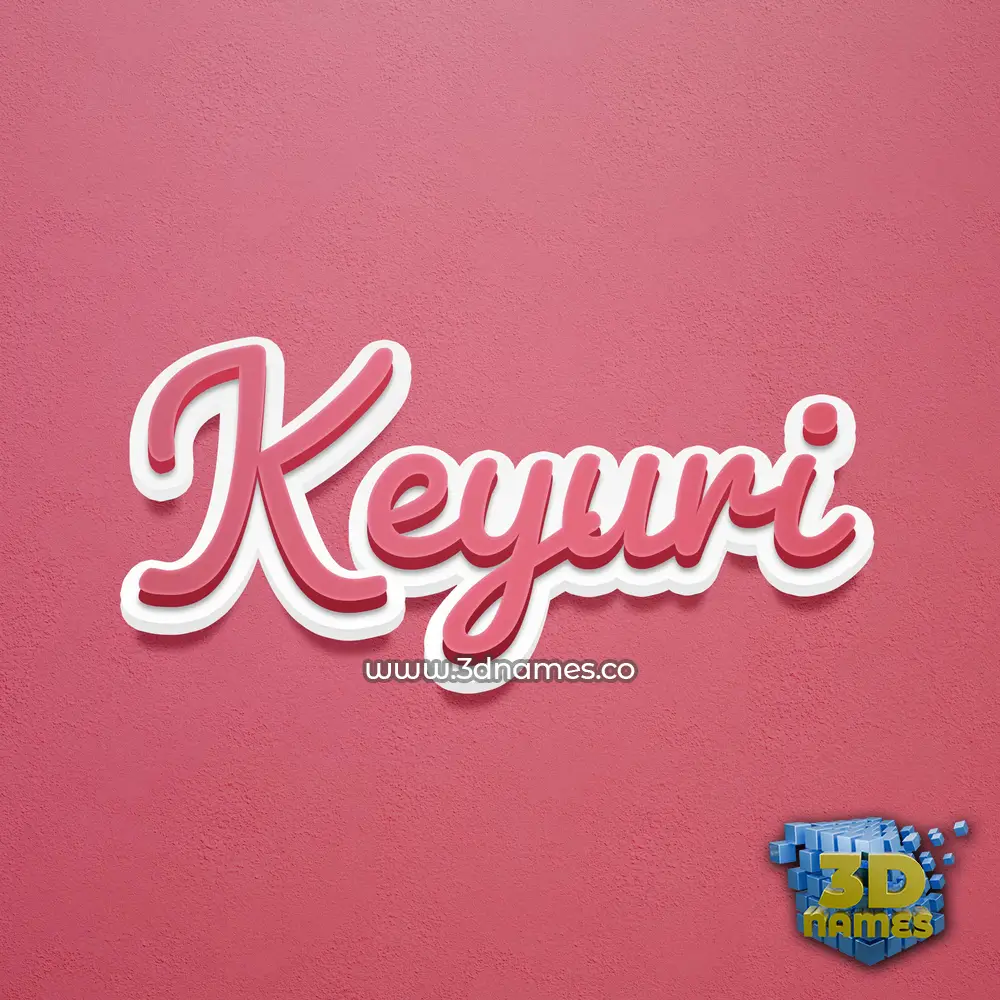 keyuri in Red Scribble style - 3D name wallpaper