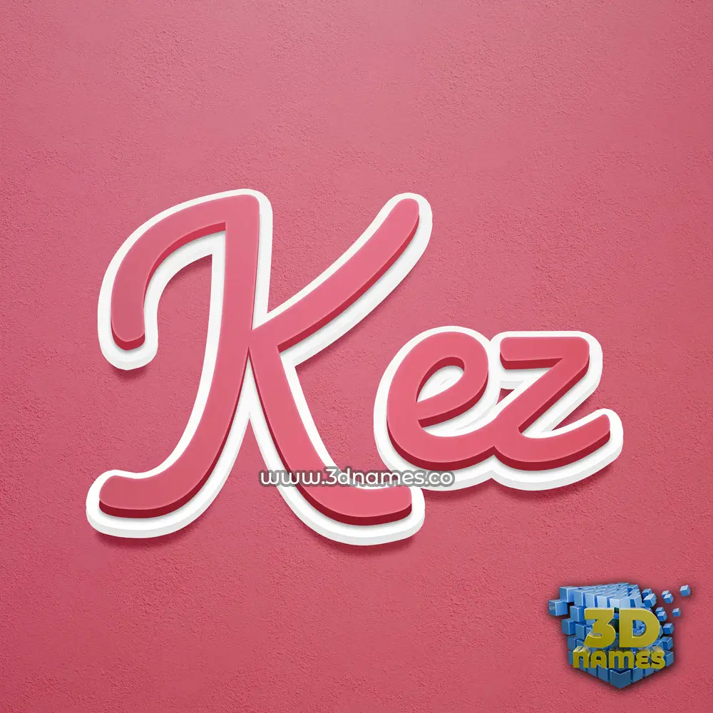 kez in Red Scribble style - 3D name wallpaper