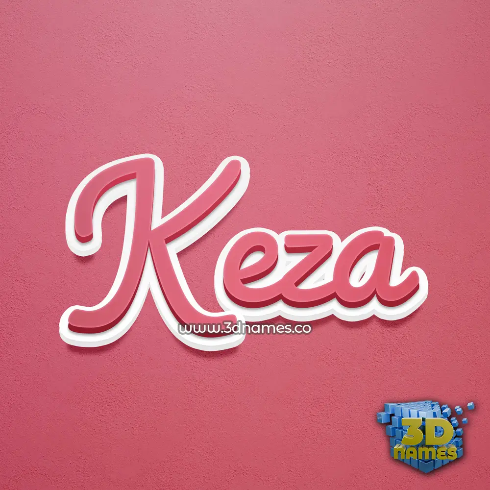 keza in Red Scribble style - 3D name wallpaper