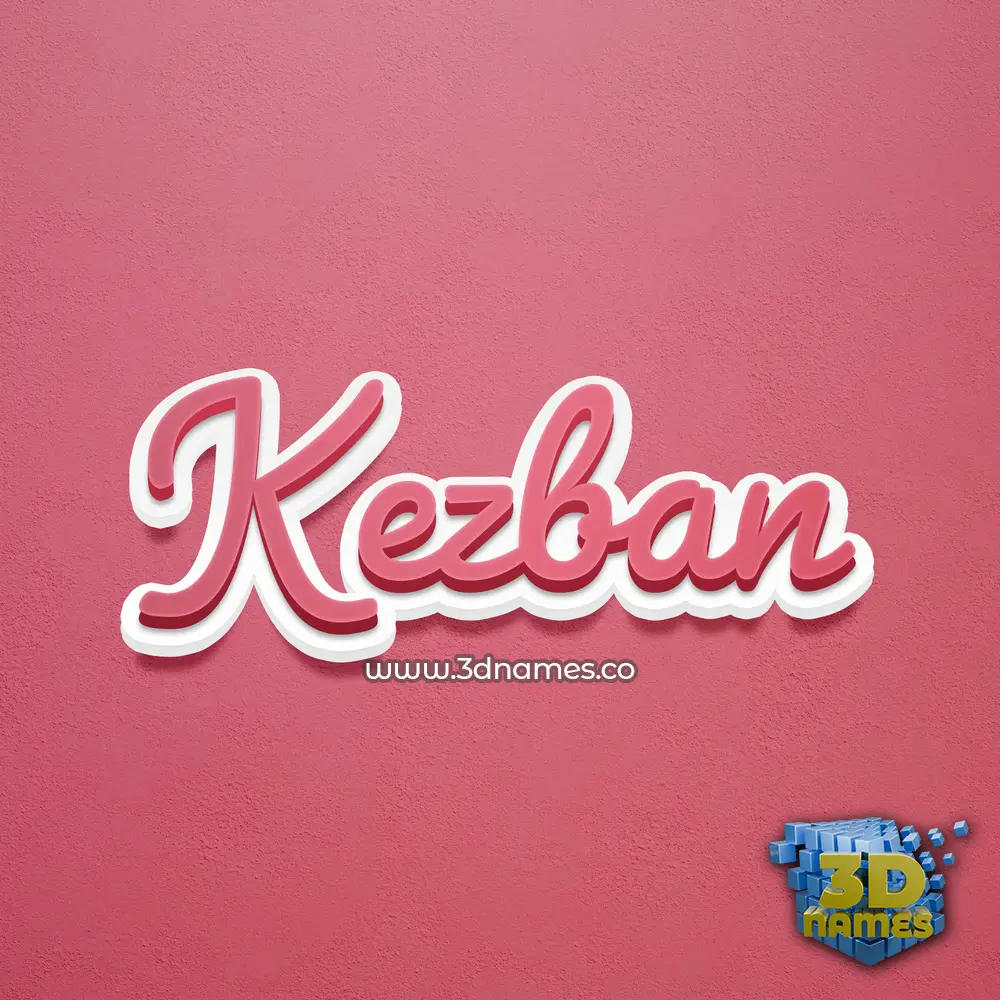kezban in Red Scribble style - 3D name wallpaper
