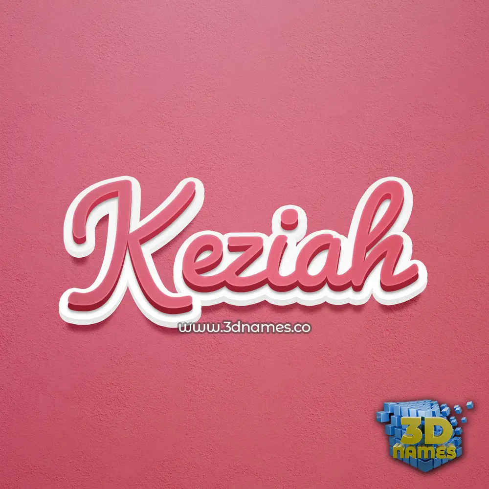keziah in Red Scribble style - 3D name wallpaper