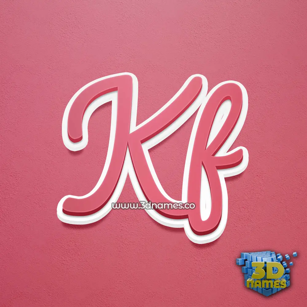 kf in Red Scribble style - 3D name wallpaper