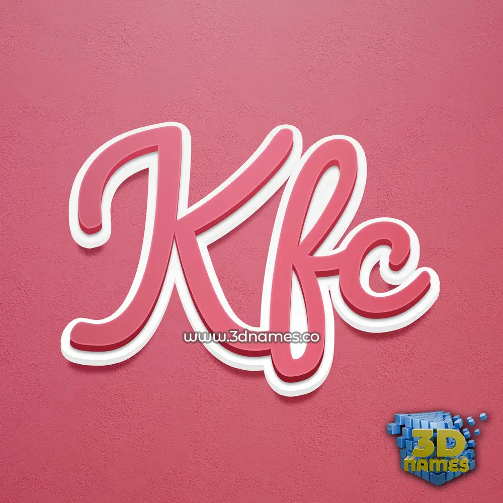 kfc in Red Scribble style - 3D name wallpaper