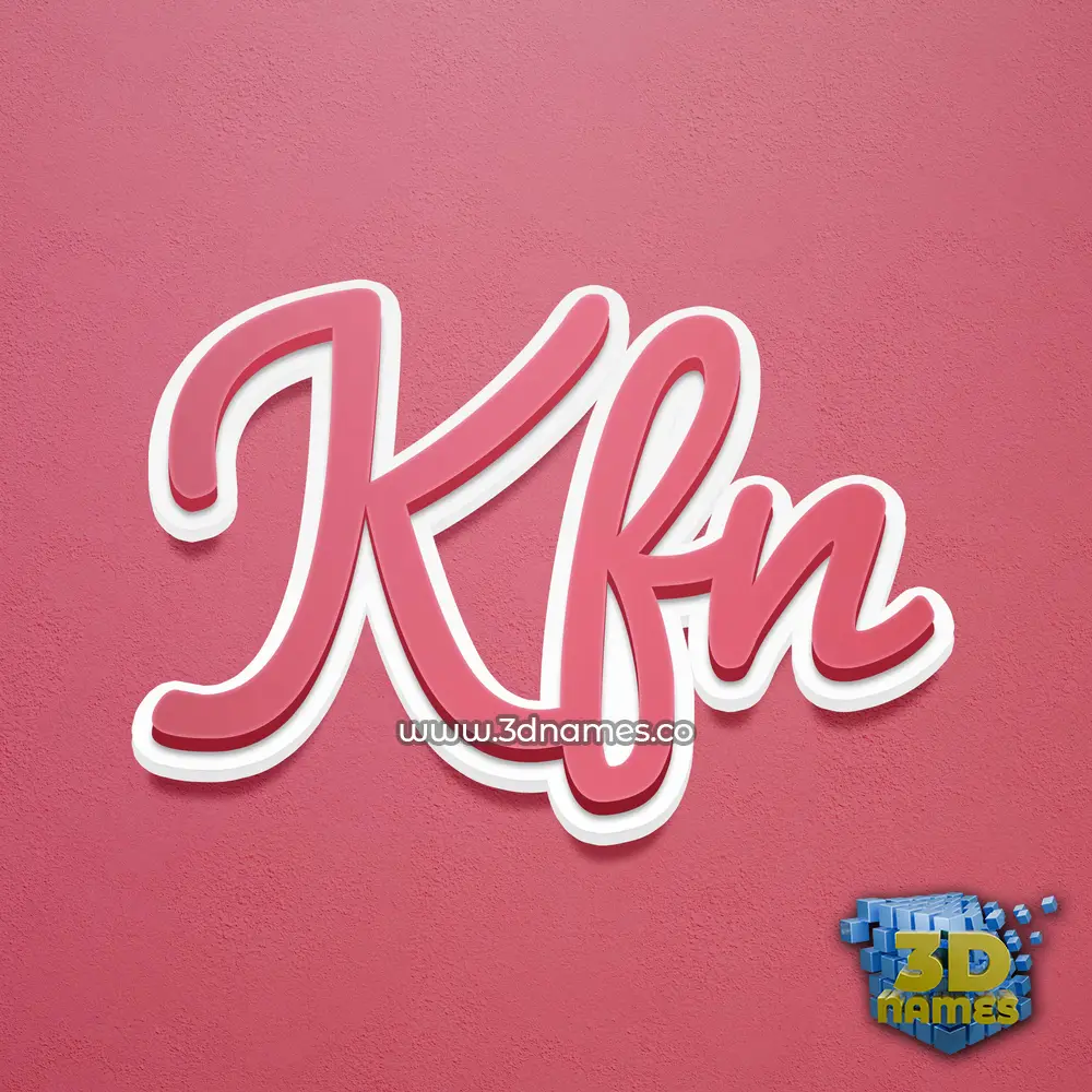 kfn in Red Scribble style - 3D name wallpaper