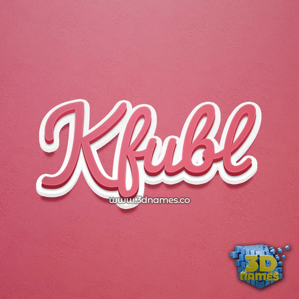 kfubl in Red Scribble style - 3D name wallpaper