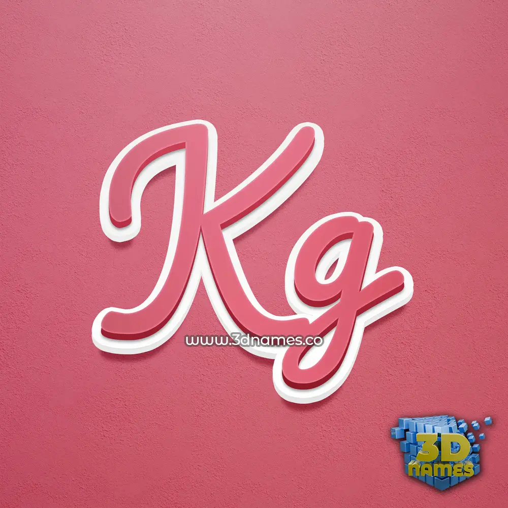 kg in Red Scribble style - 3D name wallpaper