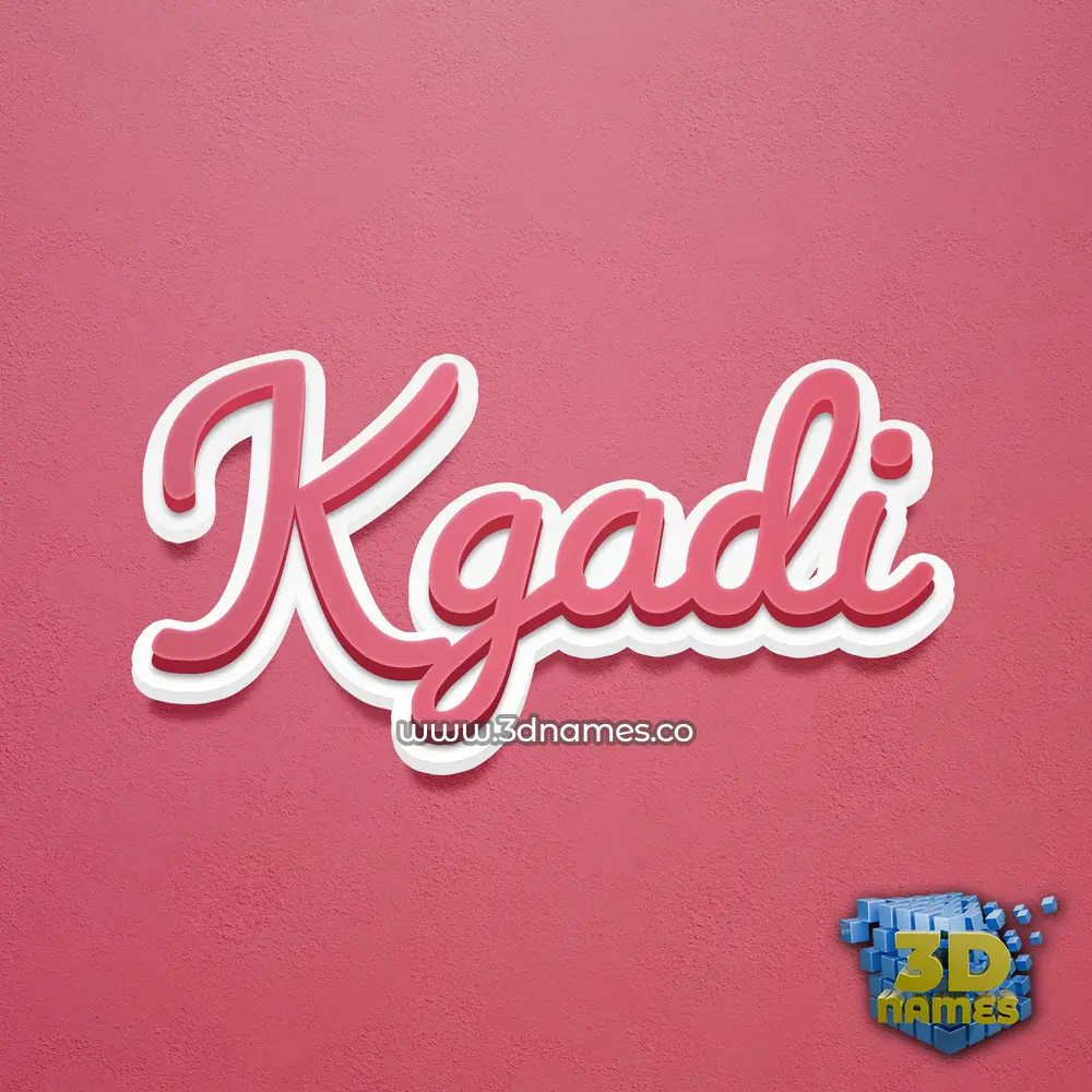 kgadi in Red Scribble style - 3D name wallpaper