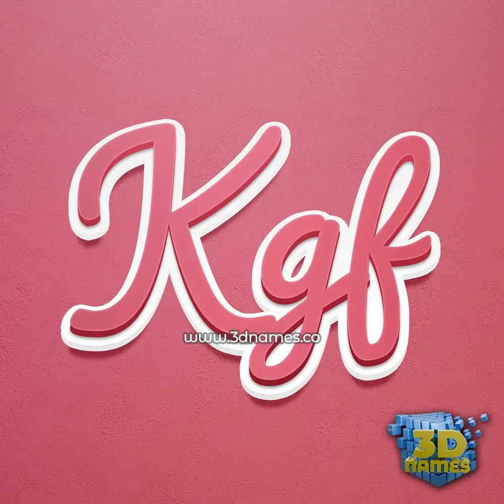 kgf in Red Scribble style - 3D name wallpaper
