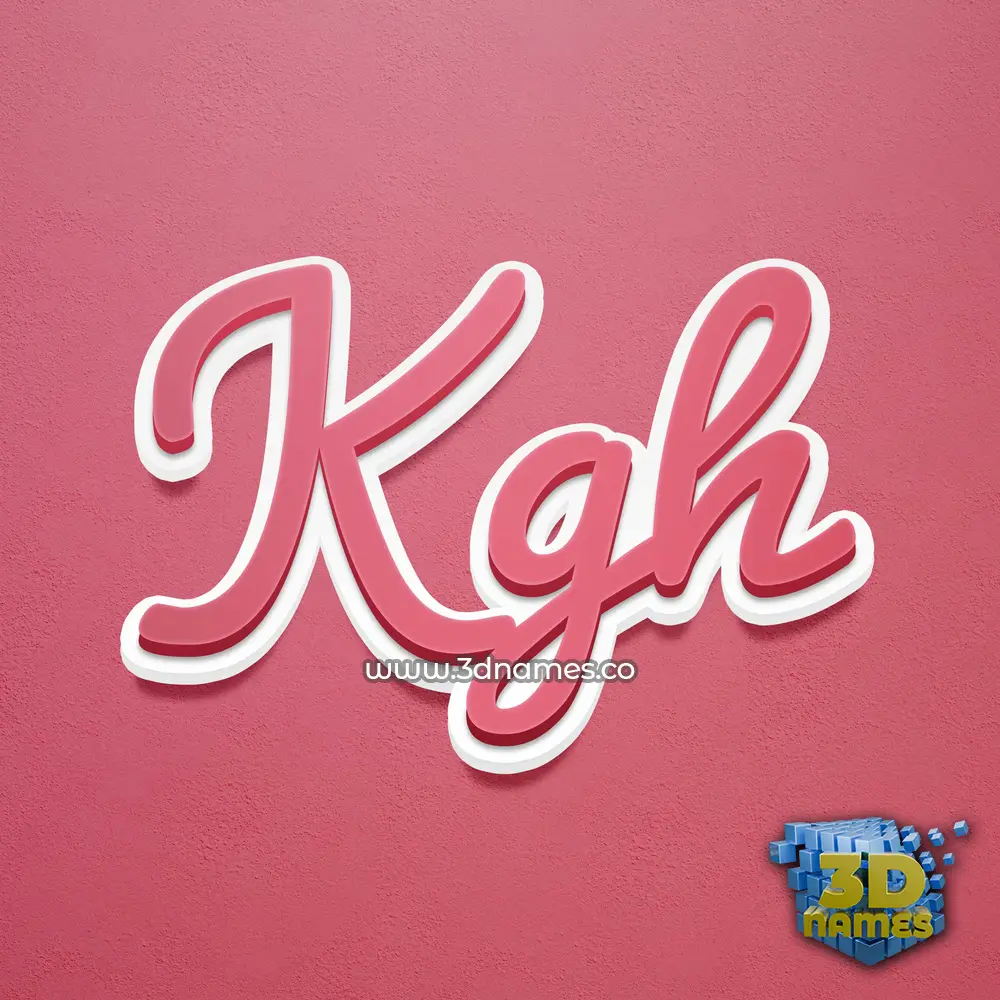 kgh in Red Scribble style - 3D name wallpaper