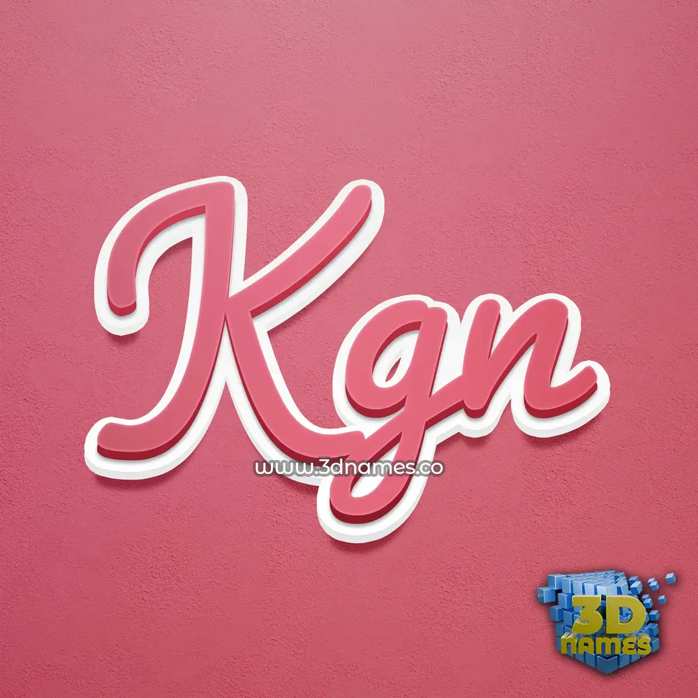 kgn in Red Scribble style - 3D name wallpaper