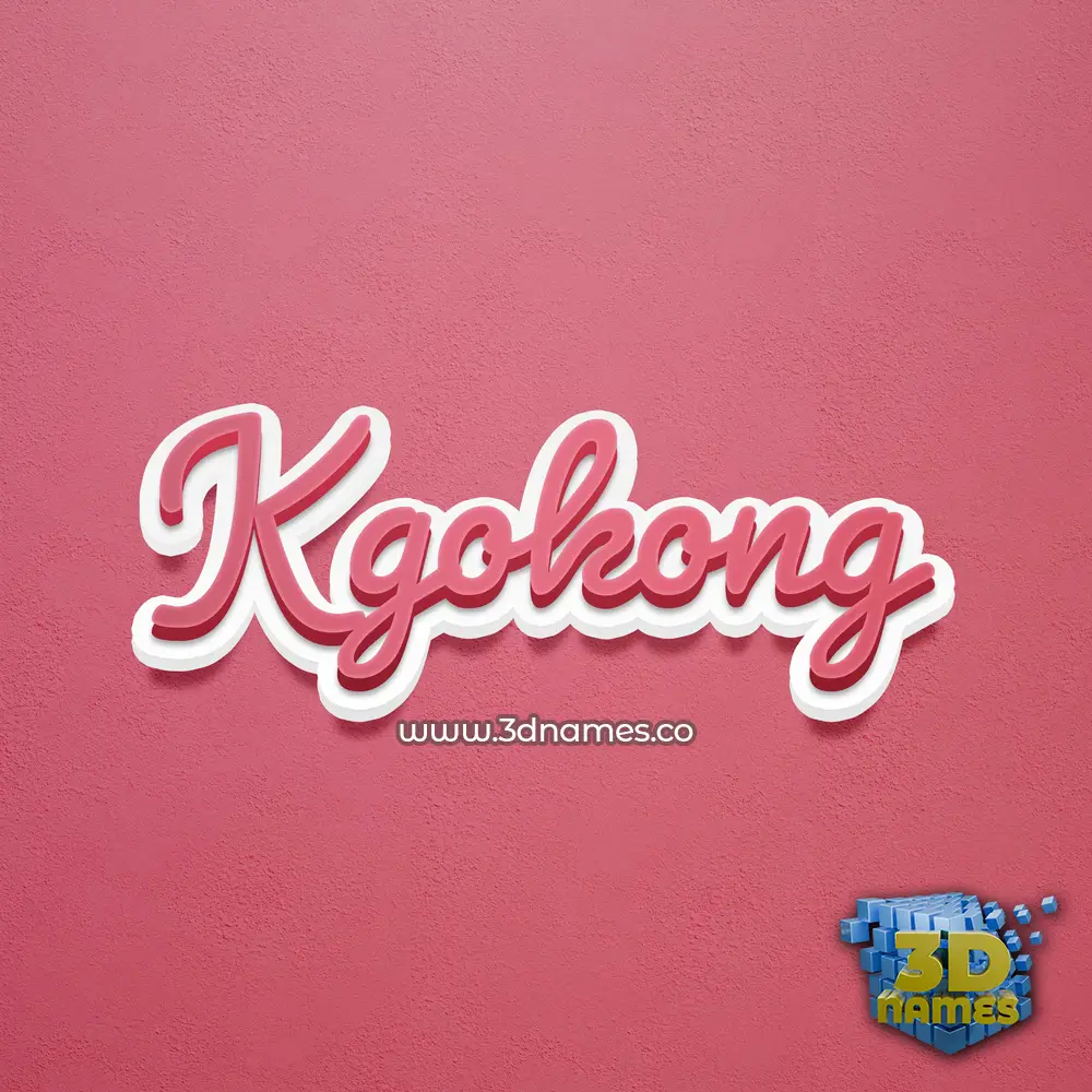 kgokong in Red Scribble style - 3D name wallpaper