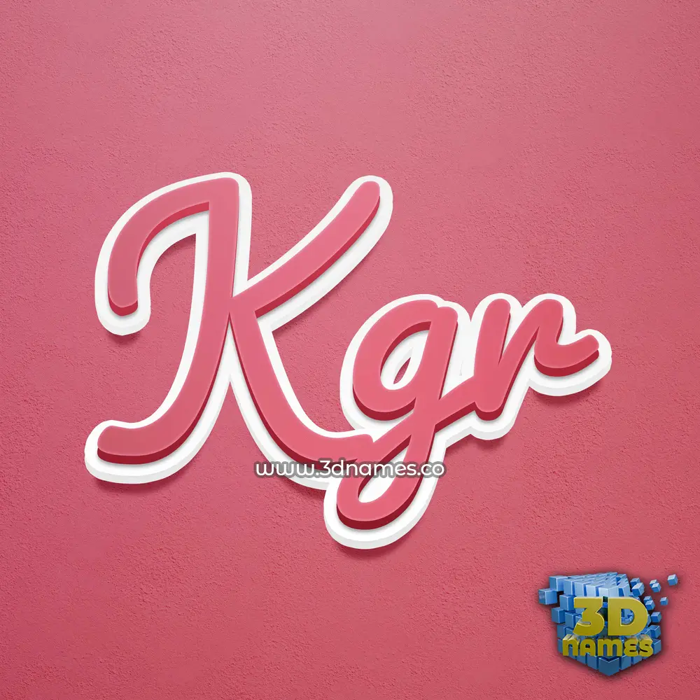 kgr in Red Scribble style - 3D name wallpaper