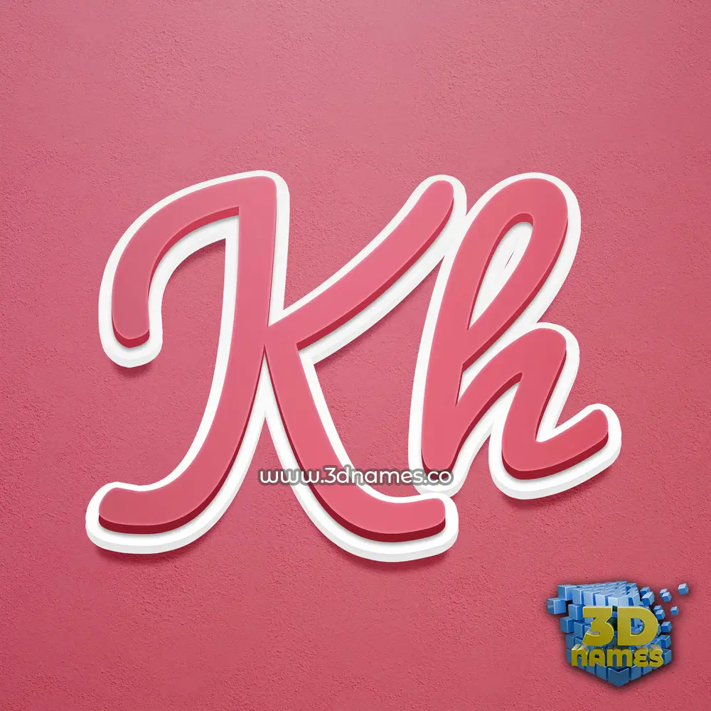 kh in Red Scribble style - 3D name wallpaper