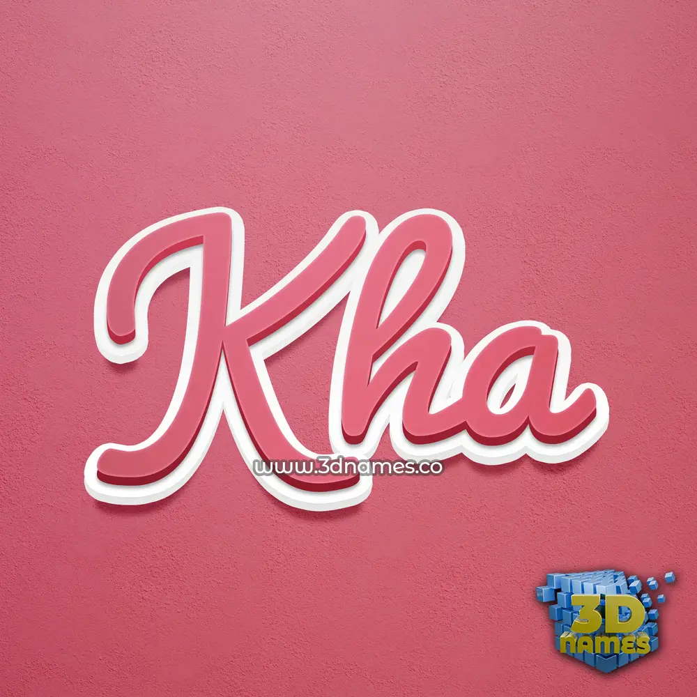 kha in Red Scribble style - 3D name wallpaper