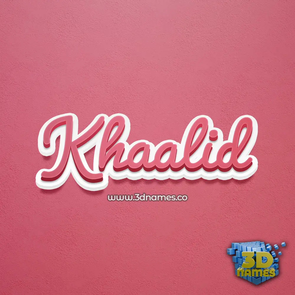 khaalid in Red Scribble style - 3D name wallpaper