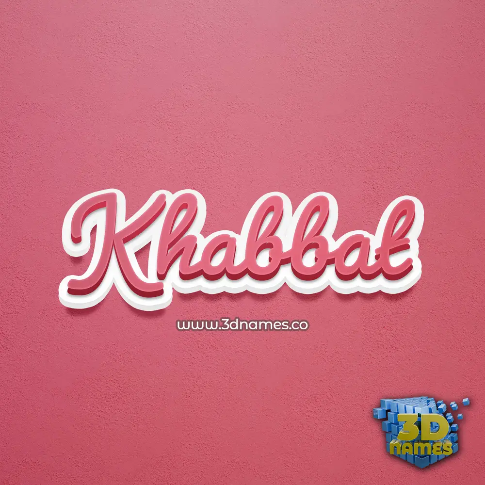 khabbat in Red Scribble style - 3D name wallpaper