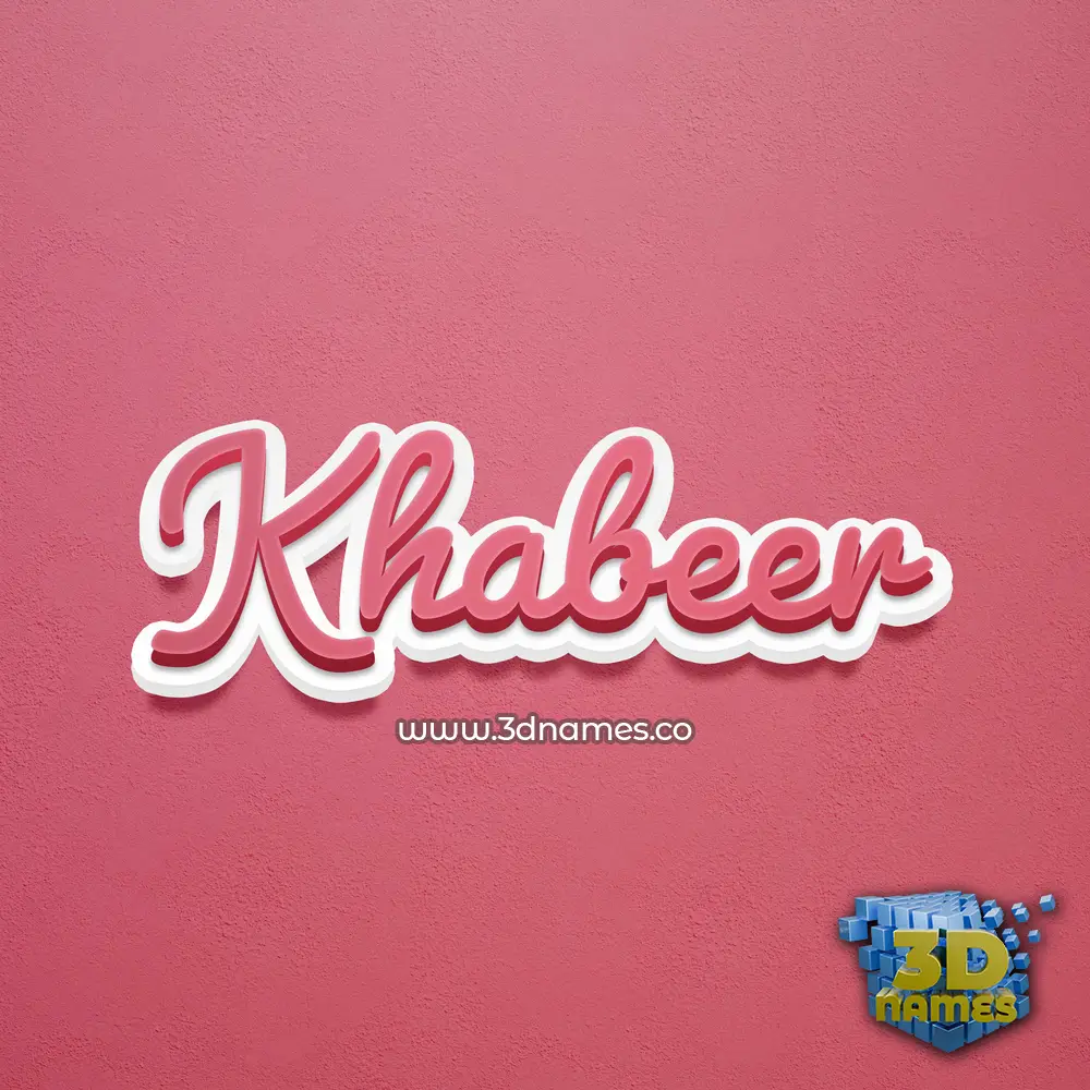 khabeer in Red Scribble style - 3D name wallpaper