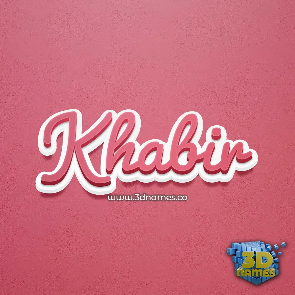 khabir in Red Scribble style - 3D name wallpaper