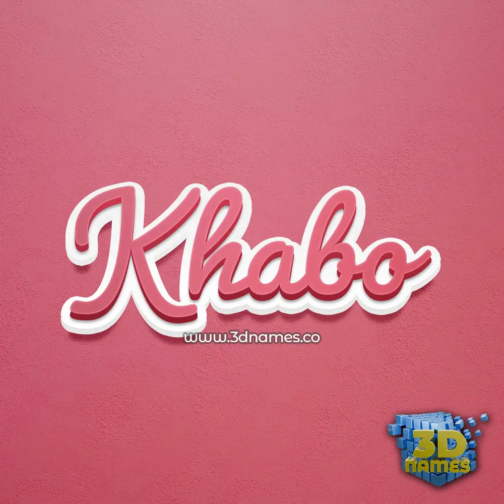 khabo in Red Scribble style - 3D name wallpaper