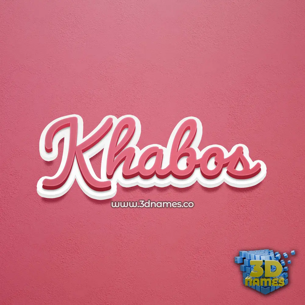 khabos in Red Scribble style - 3D name wallpaper