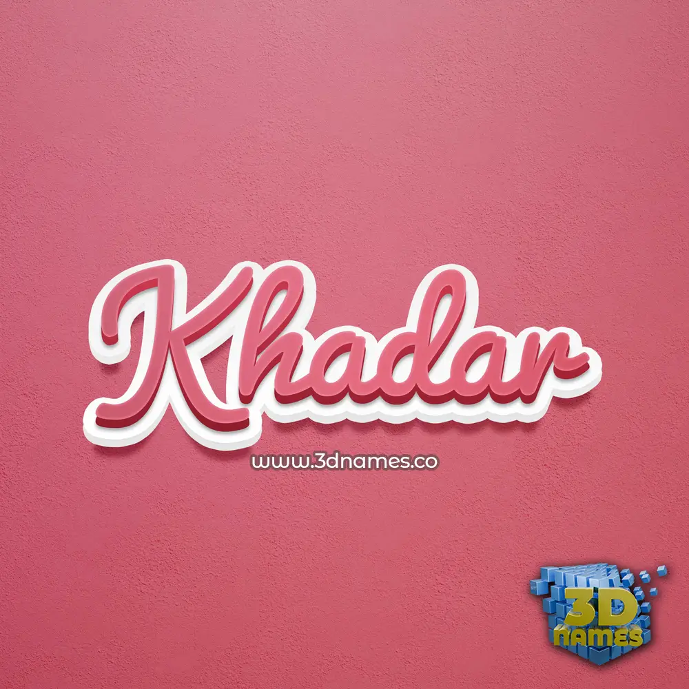 khadar in Red Scribble style - 3D name wallpaper