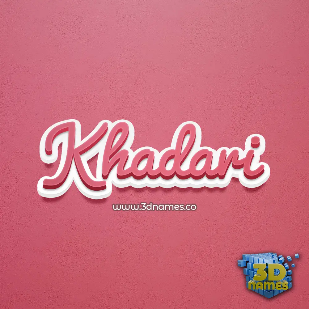 khadari in Red Scribble style - 3D name wallpaper