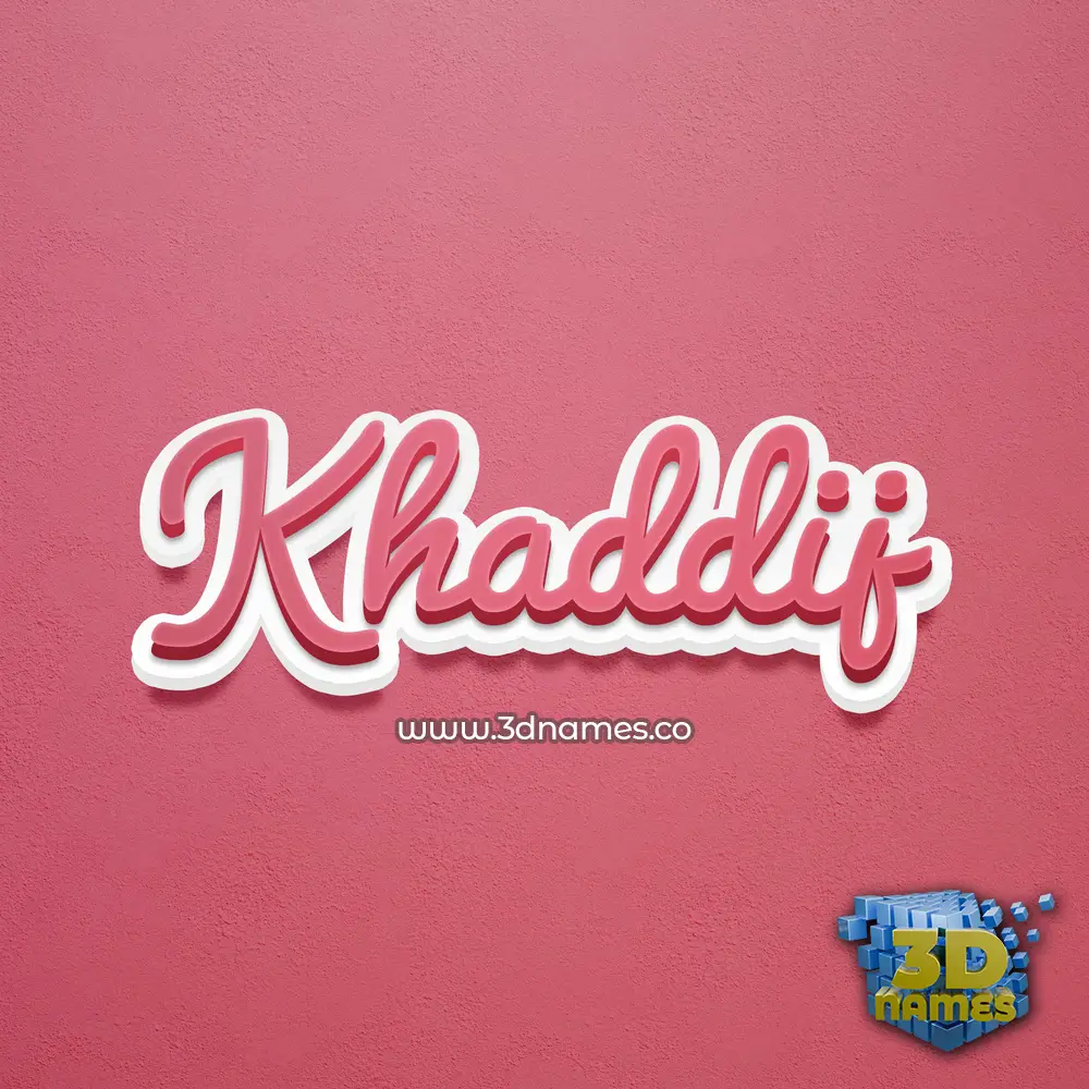 khaddij in Red Scribble style - 3D name wallpaper