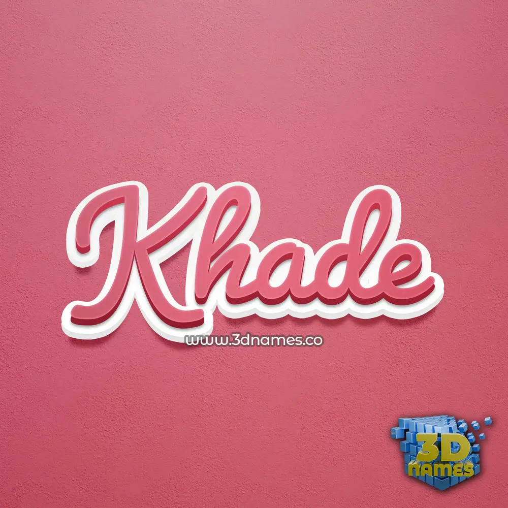khade in Red Scribble style - 3D name wallpaper