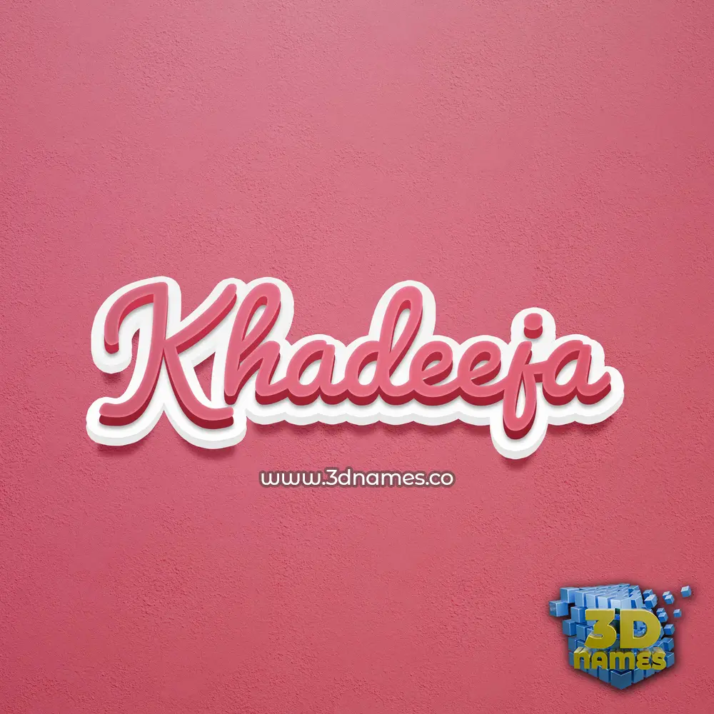 khadeeja in Red Scribble style - 3D name wallpaper
