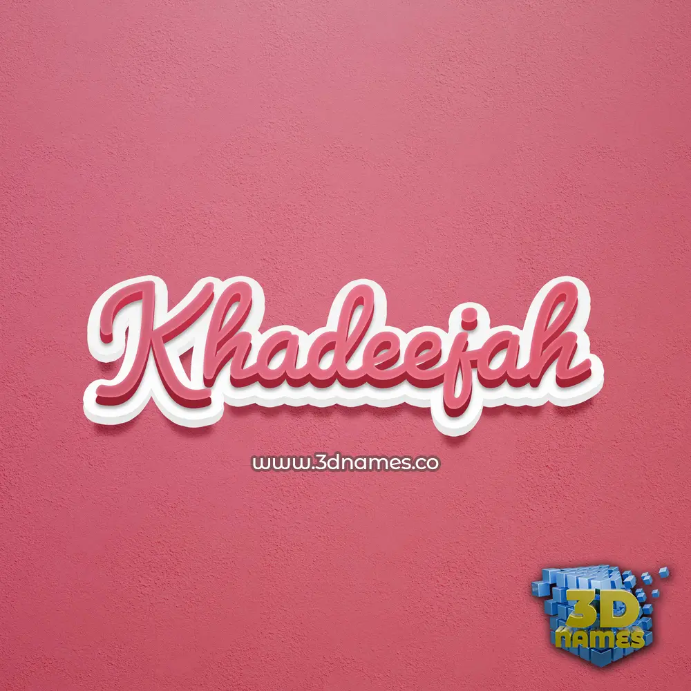 khadeejah in Red Scribble style - 3D name wallpaper