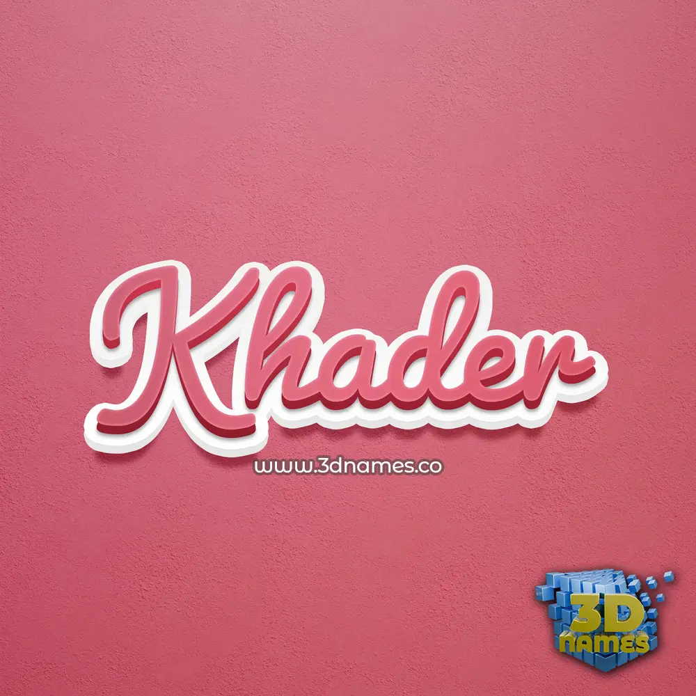 khader in Red Scribble style - 3D name wallpaper