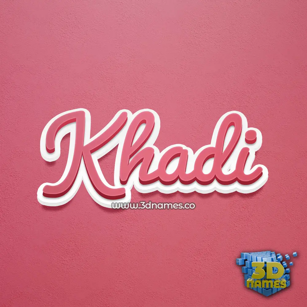 khadi in Red Scribble style - 3D name wallpaper