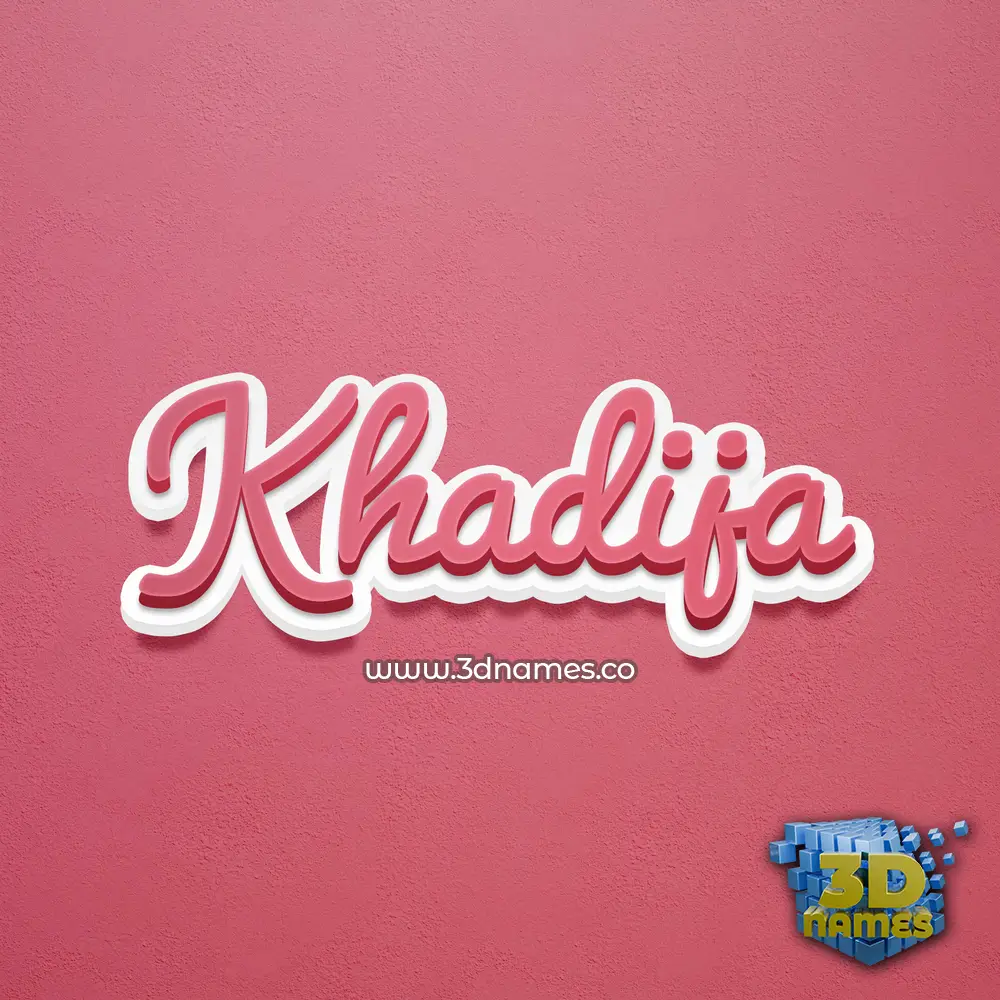 khadija in Red Scribble style - 3D name wallpaper