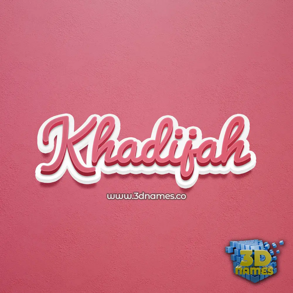 khadijah in Red Scribble style - 3D name wallpaper