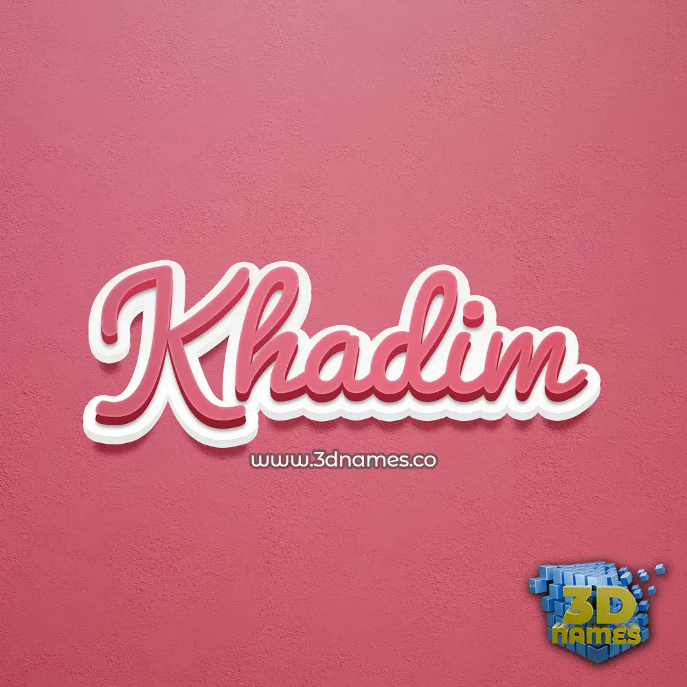 khadim in Red Scribble style - 3D name wallpaper